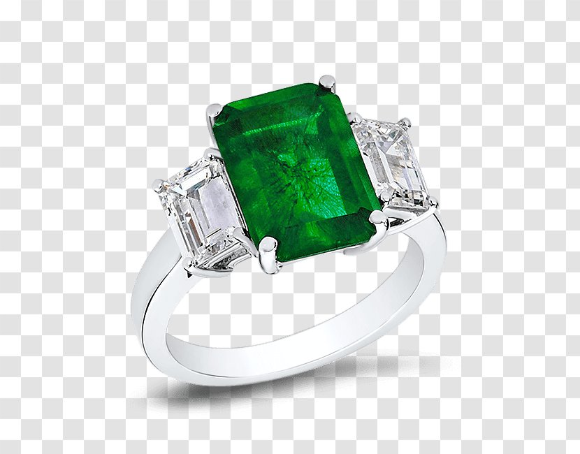Emerald Ring Cubic Zirconia Diamond Cut - Crystal System - Bridal Sets Transparent PNG