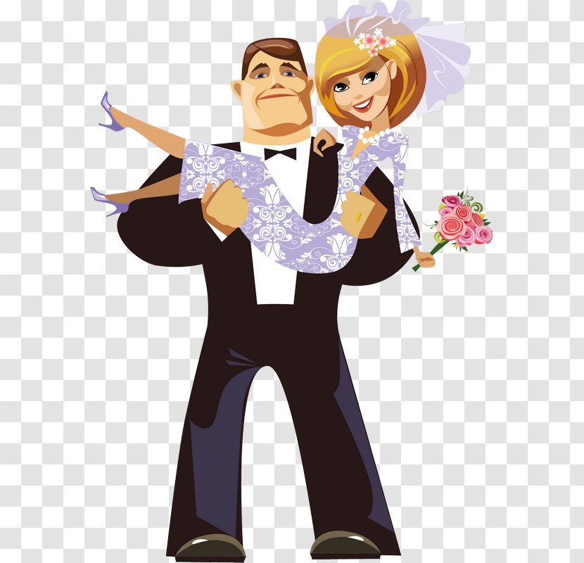 Bridegroom Cartoon Drawing Wedding - Flower - Scene Transparent PNG