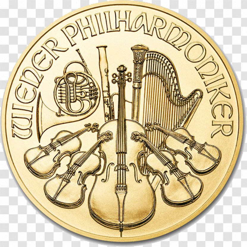Austrian Silver Vienna Philharmonic Bullion Coin - String Instrument - Coins Transparent PNG