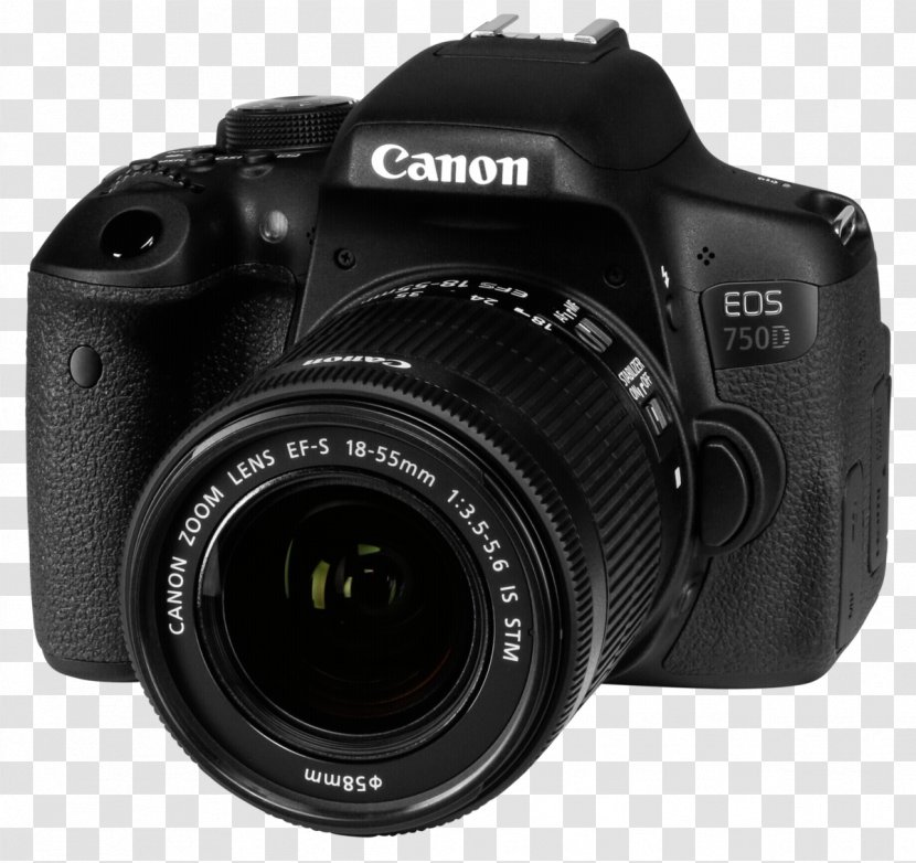 Canon EOS 750D EF-S Lens Mount EF Digital SLR 18–55mm - Eos - Camera Transparent PNG