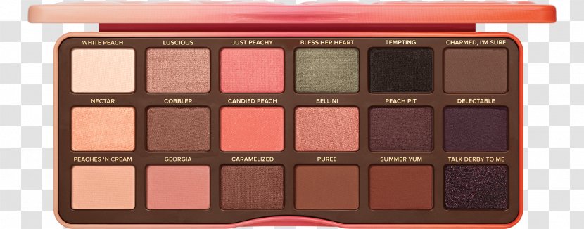 Too Faced Sweet Peach Creamy Oil Lip Gloss Eye Shadow Cosmetics - Clover Palette Transparent PNG