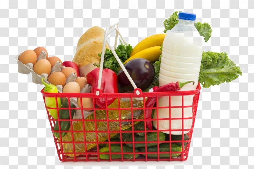 Food Gift Baskets Grocery Store Shopping Cart - Vegetarian Transparent PNG