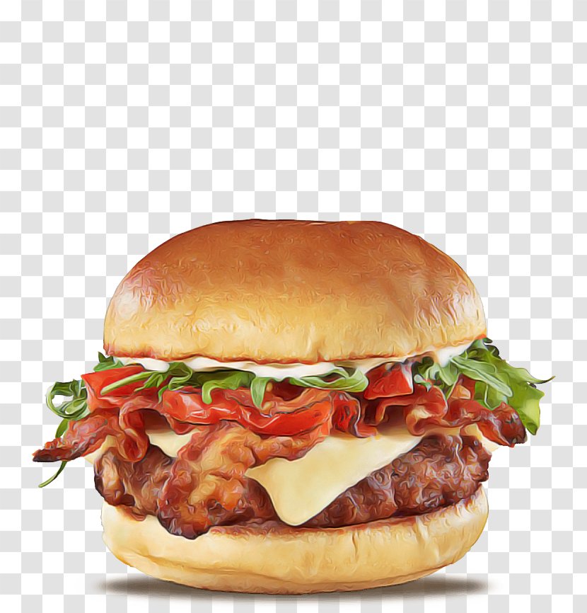 Junk Food Cartoon - Breakfast Roll Buffalo Burger Transparent PNG