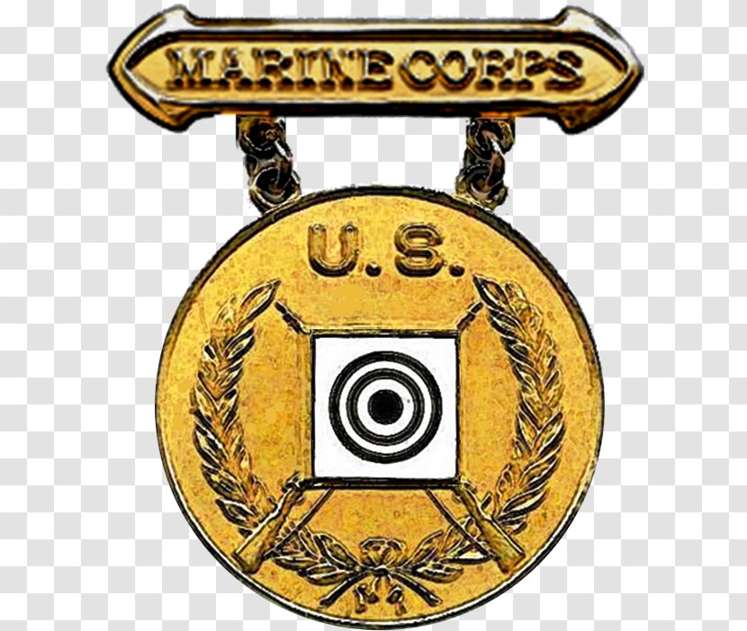 Marksmanship Badges United States Navy Marine Corps - Symbol - Gold Badge Transparent PNG