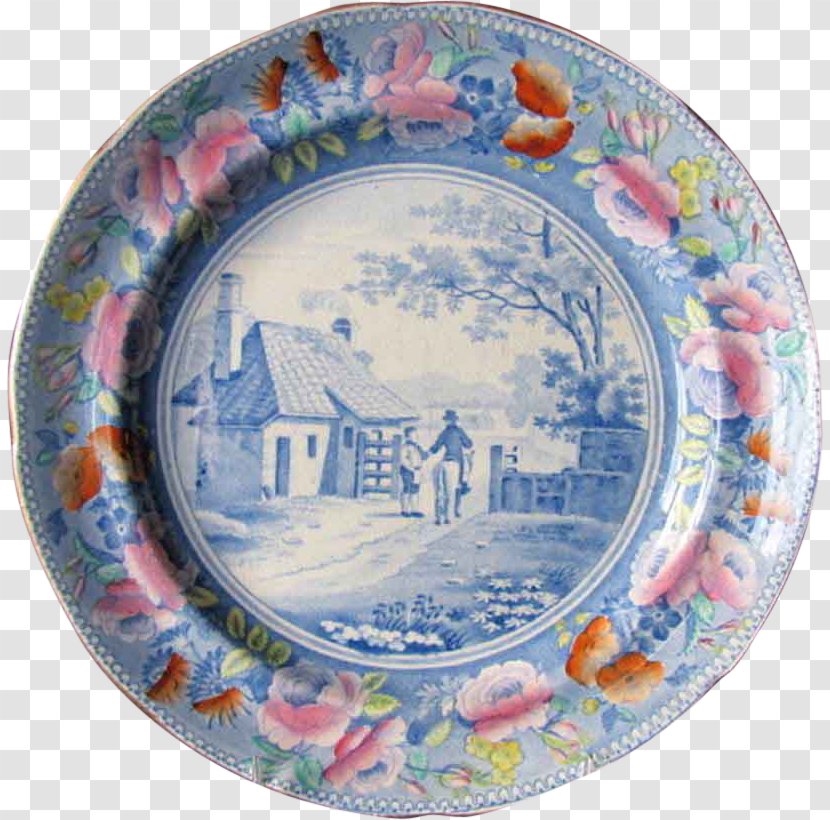 Cat Ceramic Platter Porcelain Blue And White Pottery - Dishware Transparent PNG