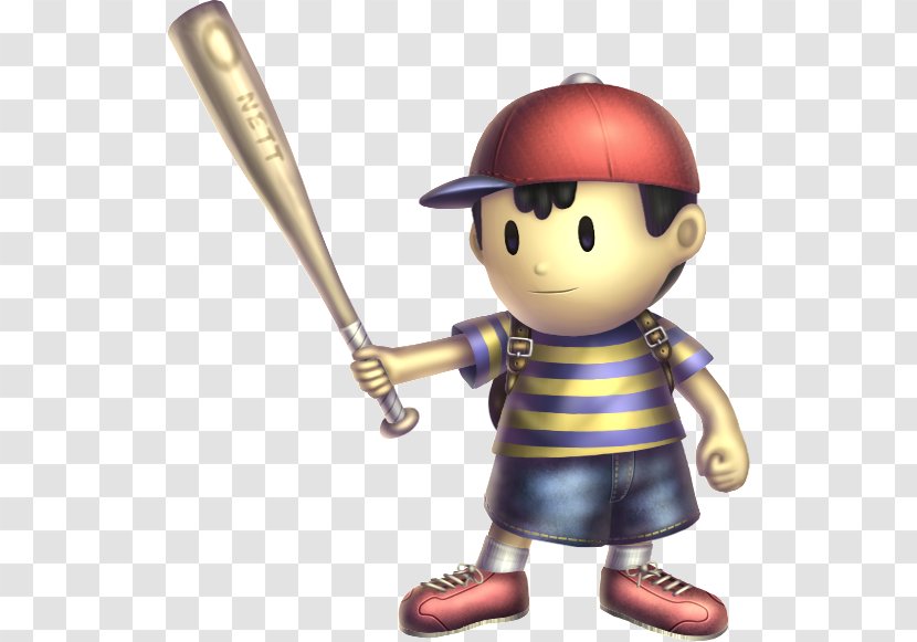 Ness Baseball Bats Psi Character Figurine - Super Smash Bros - Symbol Transparent PNG