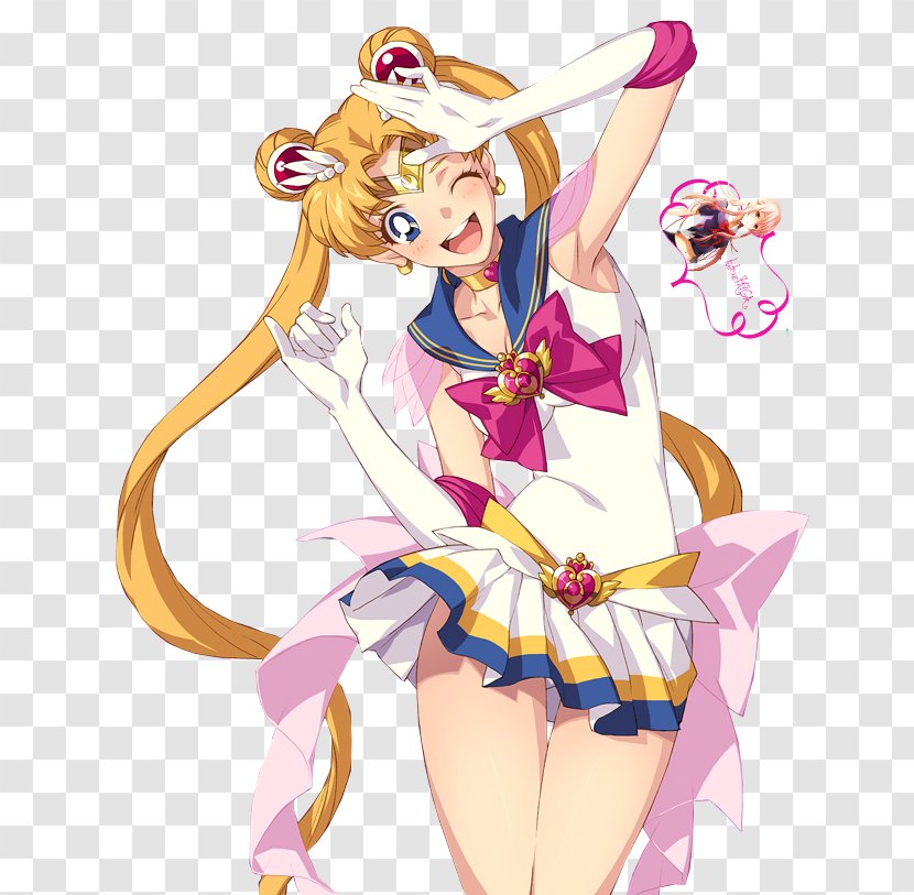 Sailor Moon Chibiusa Pluto Uranus Senshi - Watercolor Transparent PNG