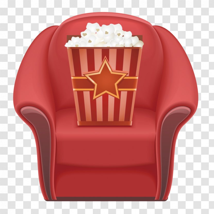 Chair Popcorn Cinema Seat - Drawing - Seats Transparent PNG