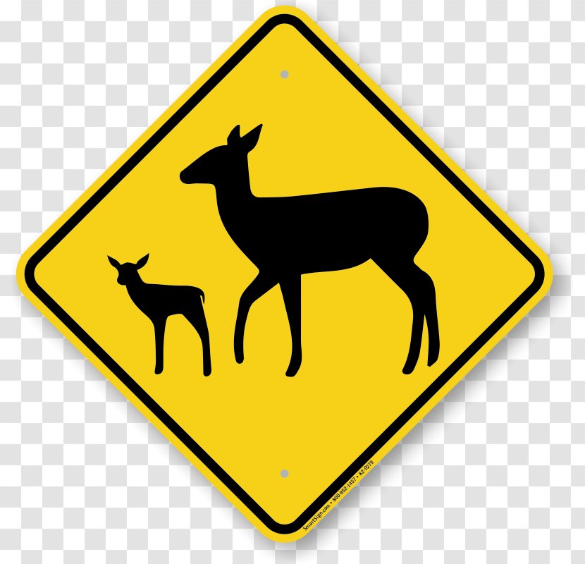 Mule Deer Antler Traffic Sign Illustration - Crossing Cliparts Transparent PNG