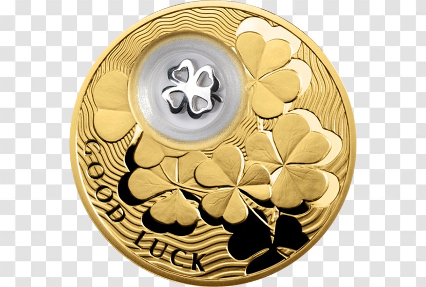 Coin Silver Four-leaf Clover Numismatics Gold - Banknote - Lucky Symbols Transparent PNG