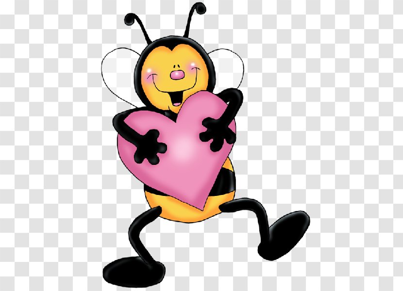 Bee Heart Cartoon Clip Art - Membrane Winged Insect - Cute Transparent PNG