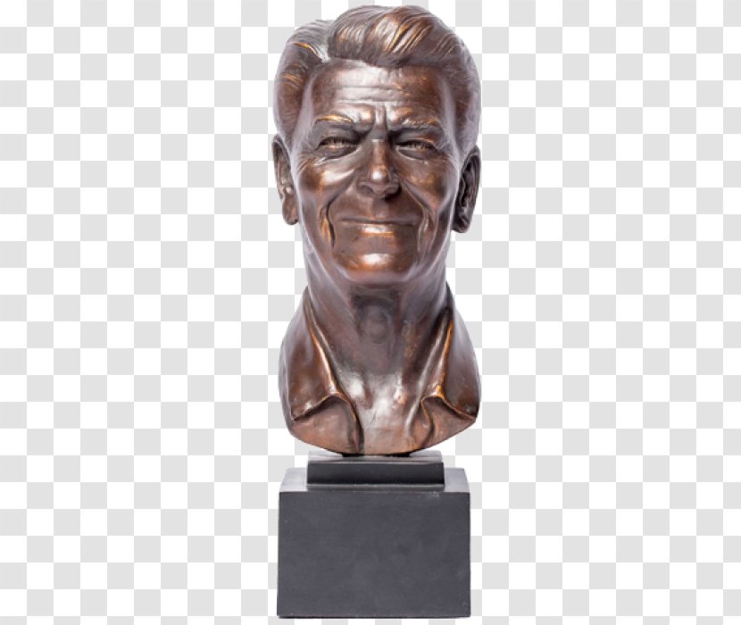 Ronald Reagan Bust White House Figurine Bronze Sculpture Transparent PNG
