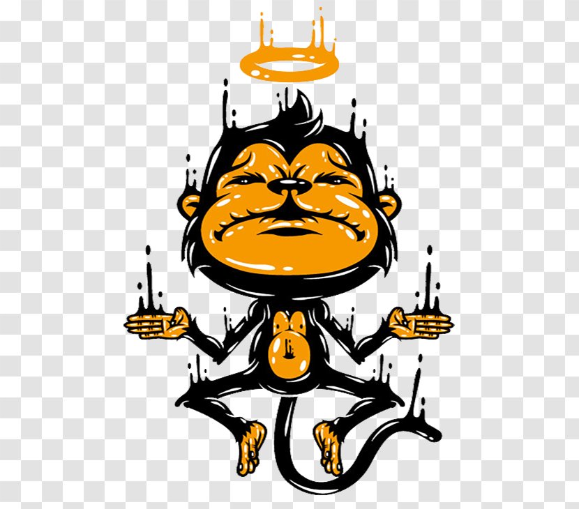 Digital Illustration Drawing Horror - Artwork - Orange Monkey Transparent PNG