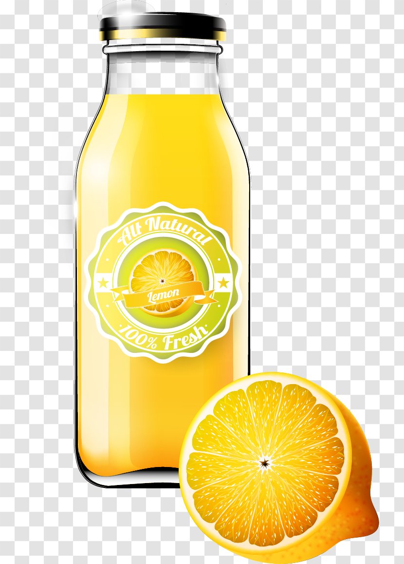 Orange Juice Drink Bottle - Lemon Transparent PNG