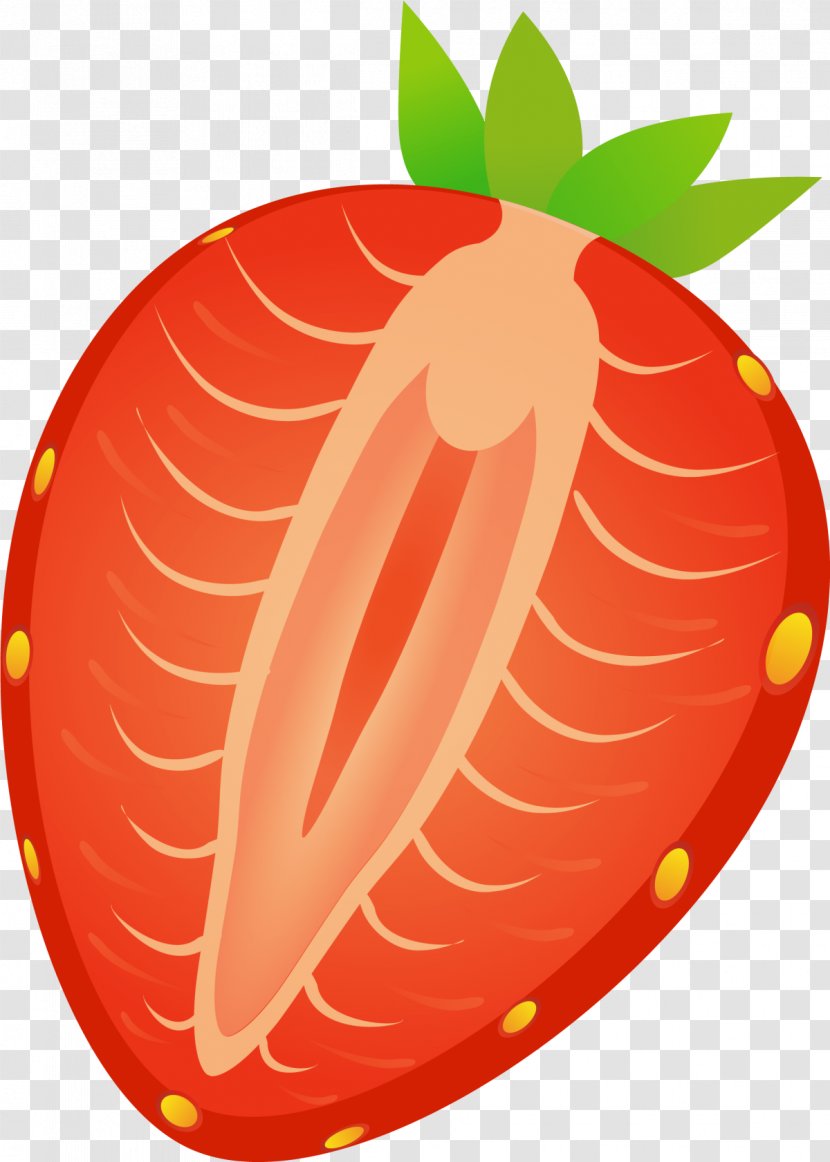 Strawberry Aedmaasikas Drawing - Vegetable - Hand Painted Red Leaves Transparent PNG