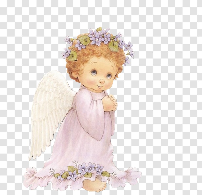 Angel Drawing Clip Art - Watercolor - Cute With Purple Flowers Free Clipart Transparent PNG