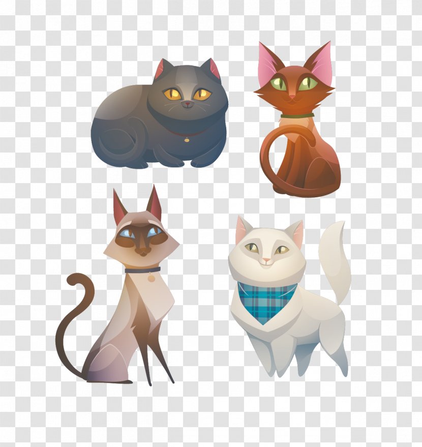 Persian Cat Kitten Pet Sitting Cartoon - Shutterstock - Vector Variety Of Looks Transparent PNG