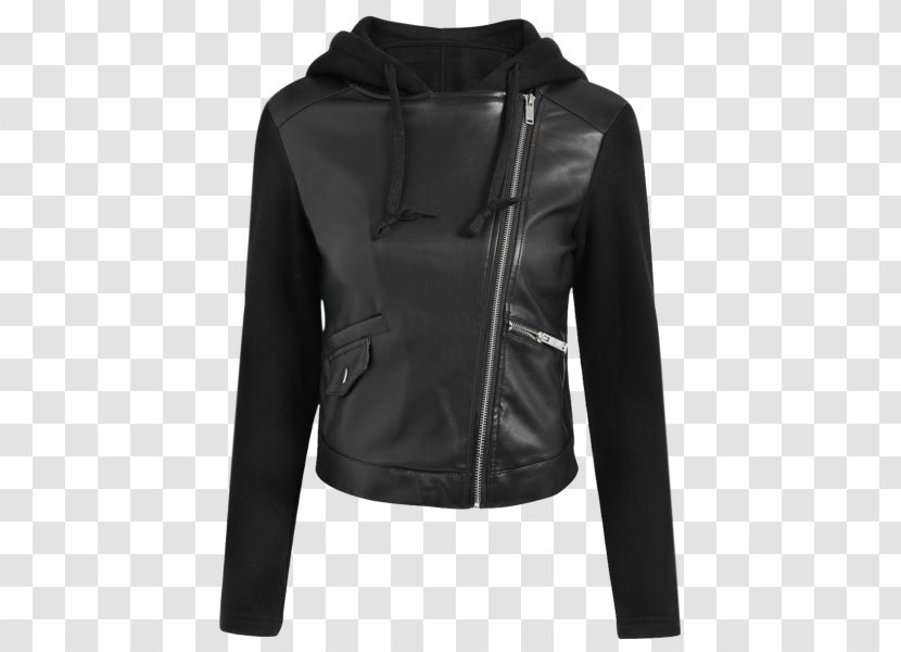 Leather Jacket T-shirt Clothing Hood - Flight - Hoodie Transparent PNG