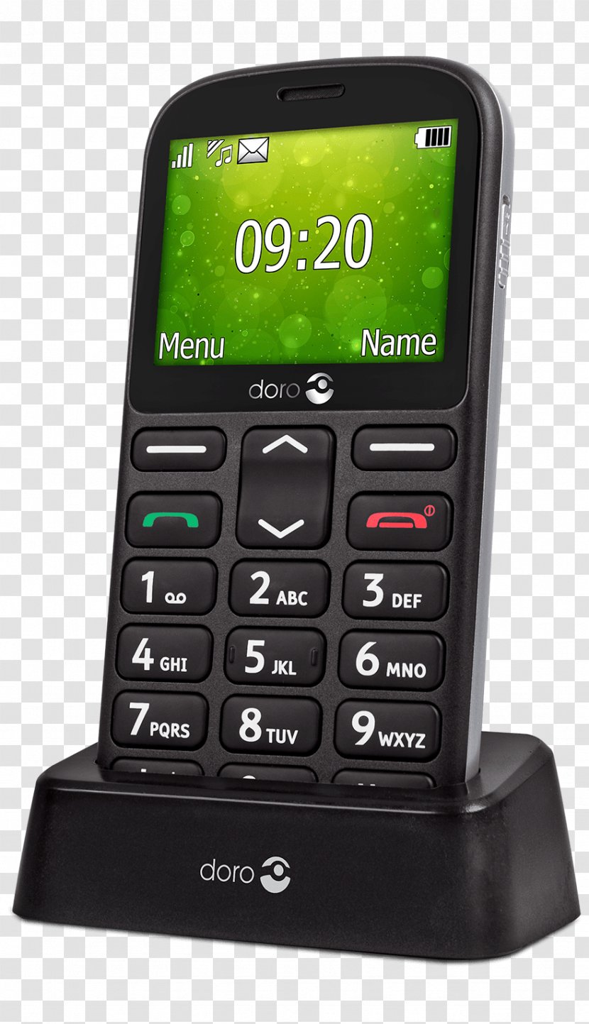 Doro 1360 Dual SIM Black Mobile Phone For Seniors Telephone Smartphone - Tele Transparent PNG