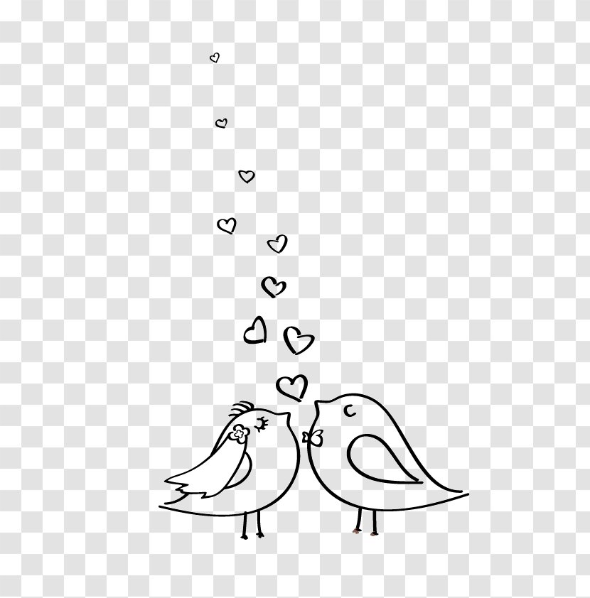 Marriage Bird Drawing Engagement - Heart Transparent PNG