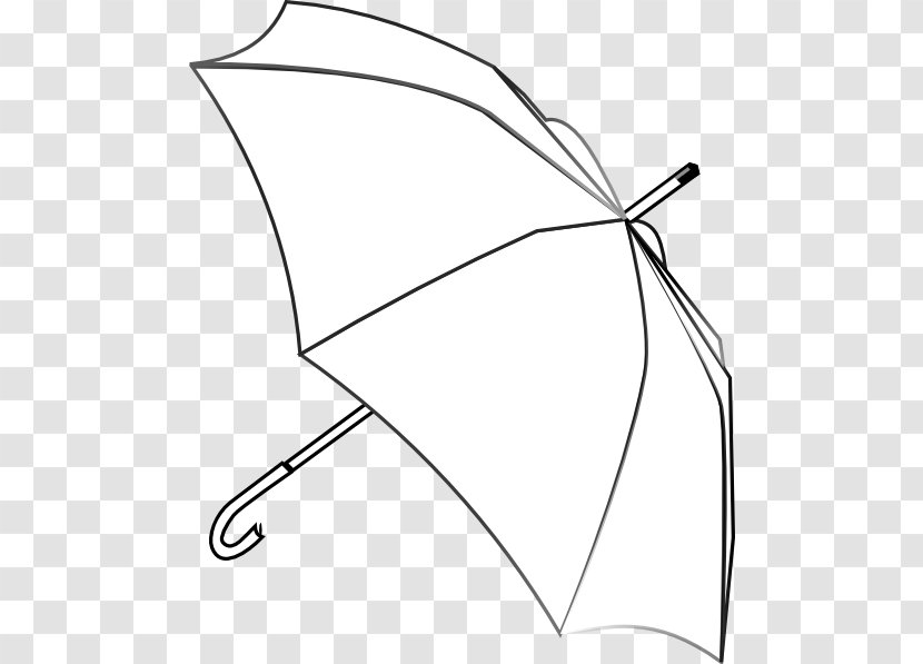 Umbrella Clip Art - Black And White - Outline Transparent PNG