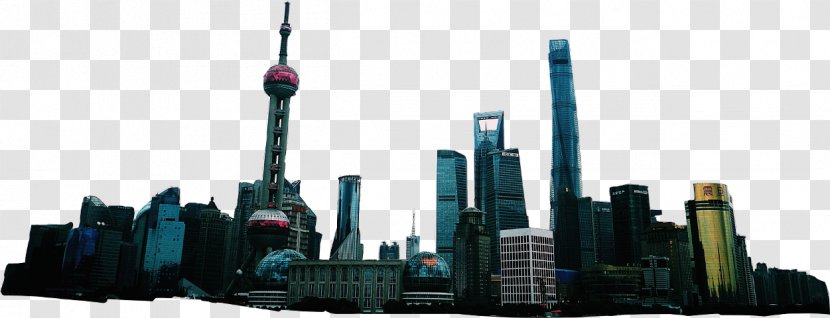 City Skyline - Pudong - Panorama Downtown Transparent PNG