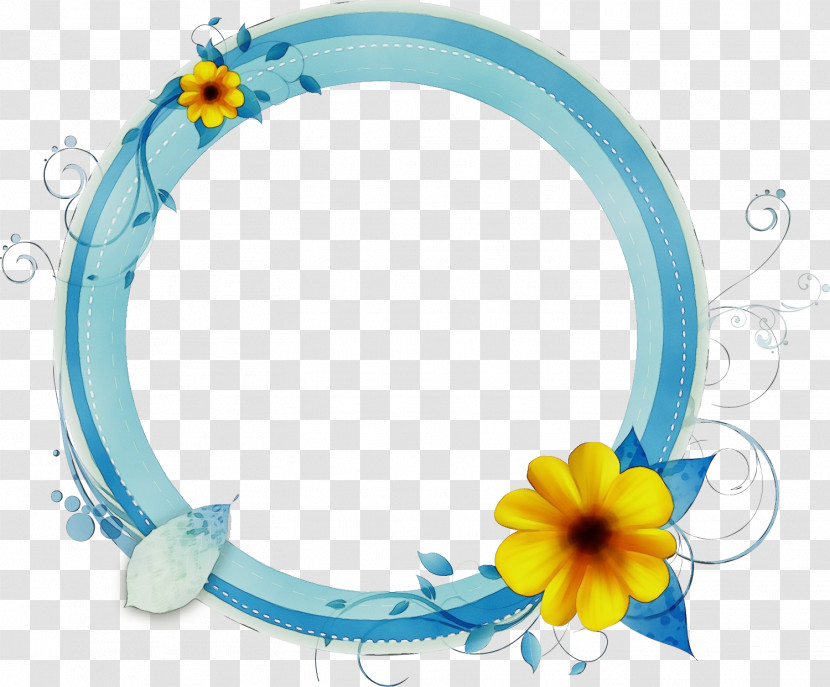Turquoise Flower Circle Transparent PNG