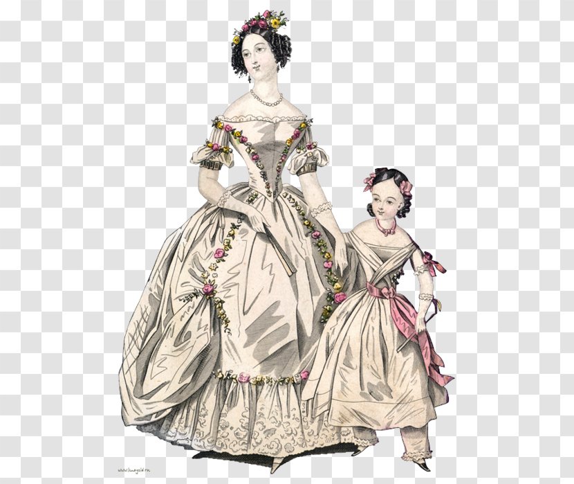 1800s Victorian Fashion Clothing Dress - Plate Transparent PNG