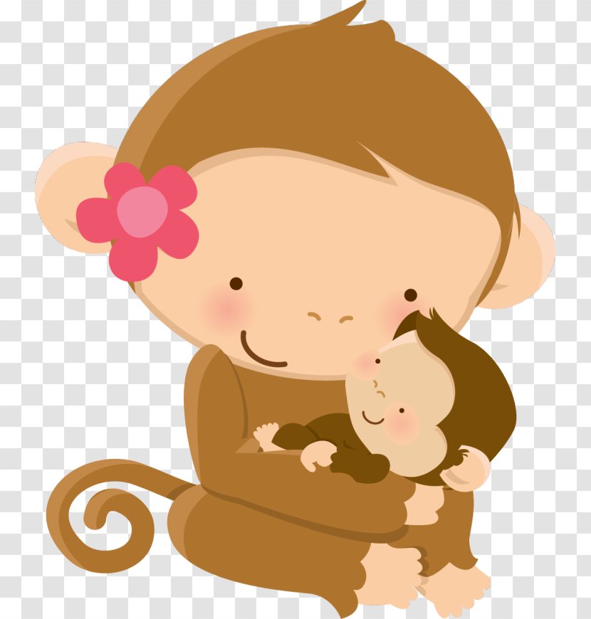 Baby Monkeys Wall Decal Nursery Jungle Animals Child - Heart - Mom And Transparent PNG