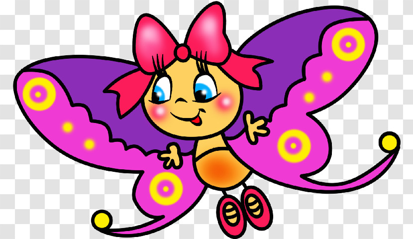 Cartoon Pink Purple Violet Wing Transparent PNG