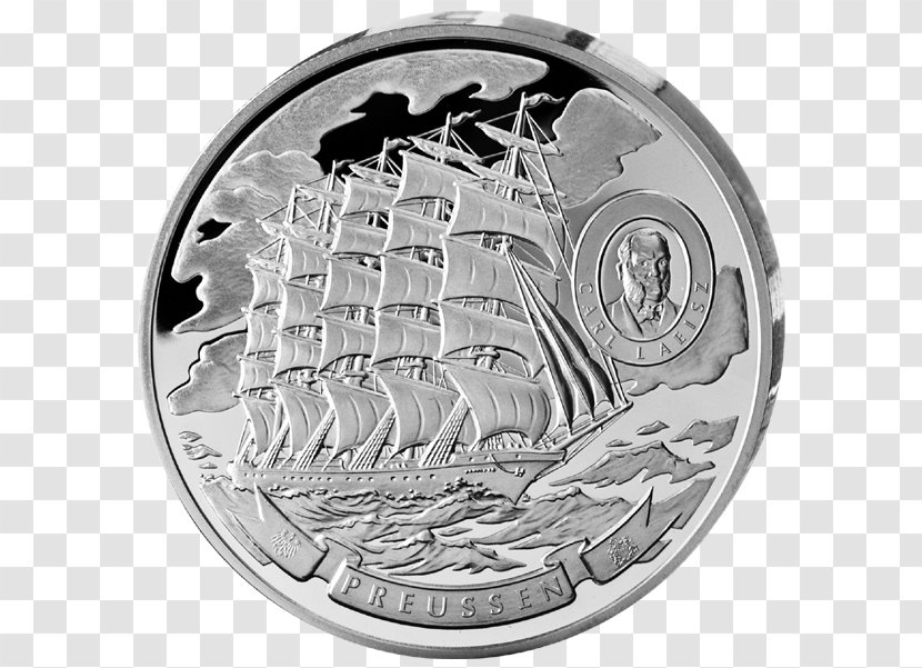 Coin Silver Cook Islands Tall Ship - United States Fivedollar Bill - Chinese Sailing Ships Transparent PNG