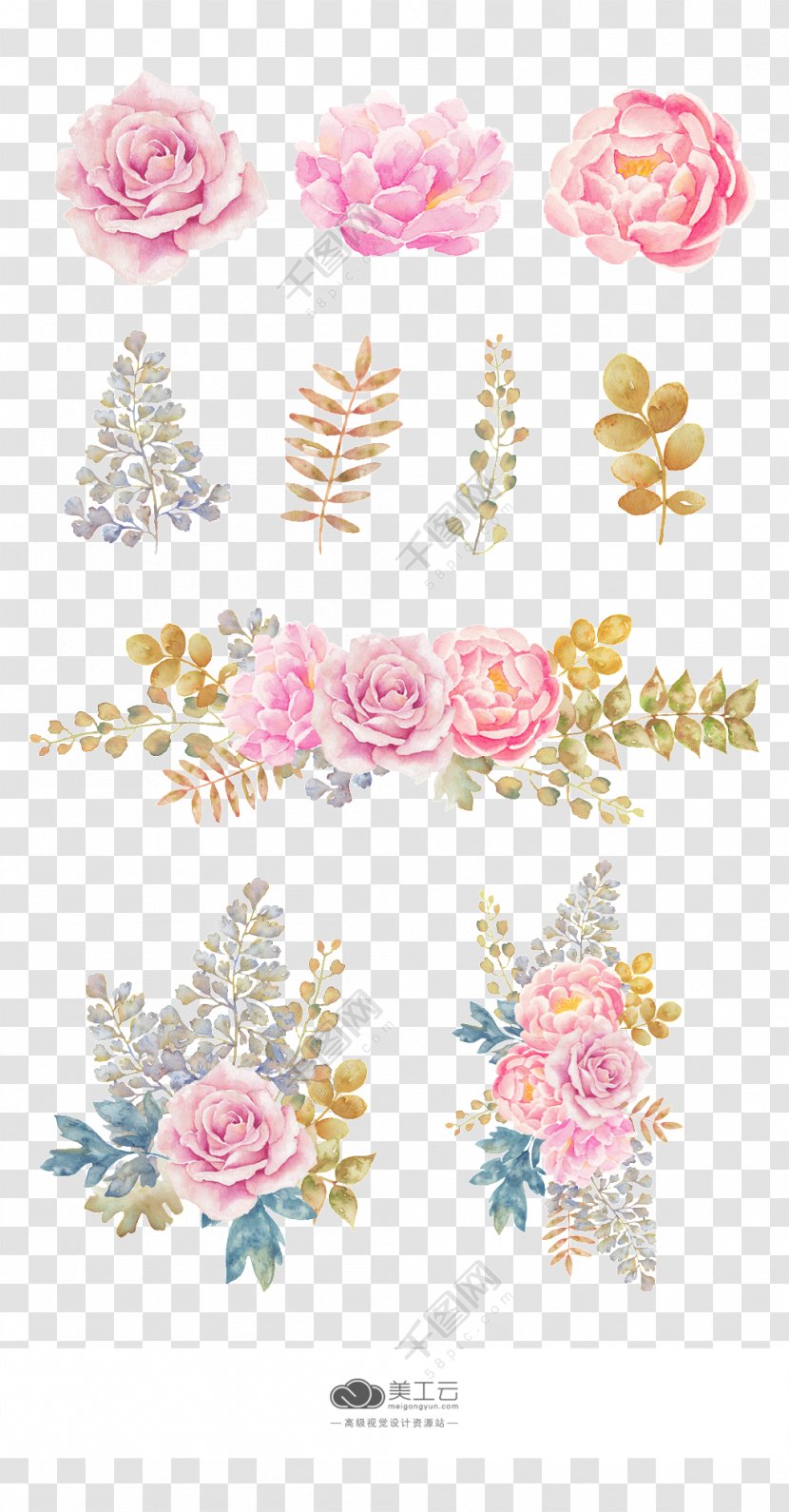 Floral Design Pink Flowers Flower Bouquet Cut - Lavender - Rose Transparent PNG