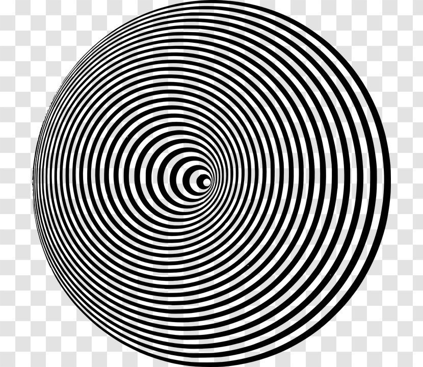 Circle Black And White Concentric Objects Rotation Transparent PNG