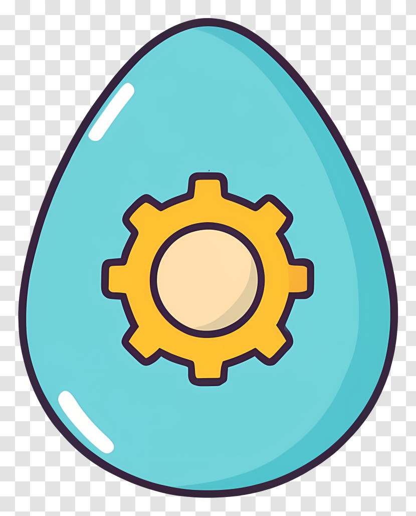 Egg With Gearwheel - Blue Egg With Gear Symbol Transparent PNG