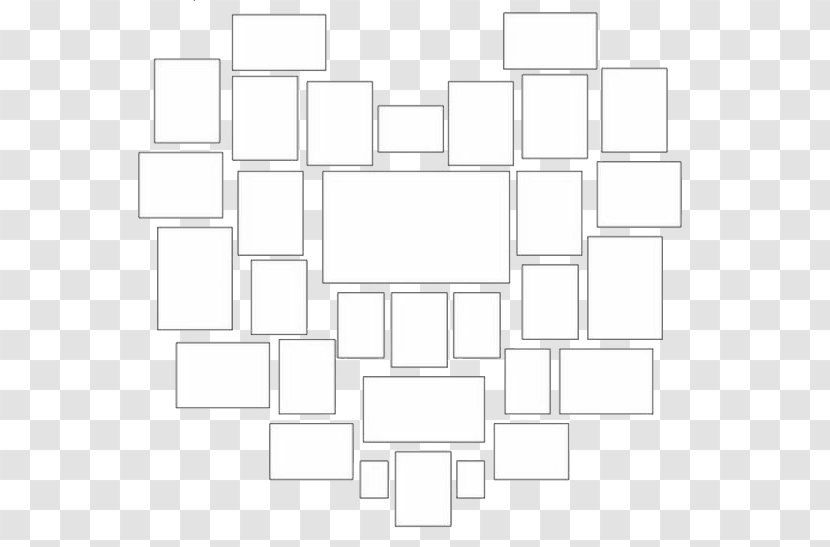 Floor Square Black And White Pattern - Area - Heart Photo Paste Videos Transparent PNG