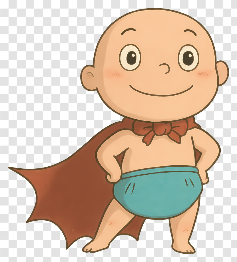 Chibi Captain Underpants - Little Baby Superhero Standing Proud Transparent PNG