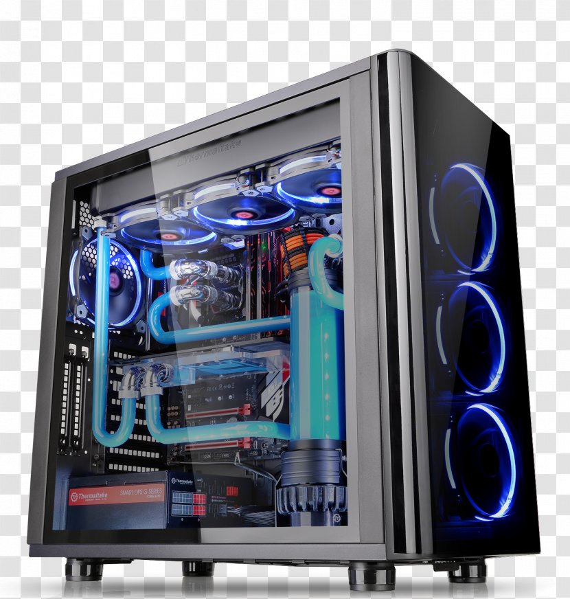 Computer Cases & Housings Thermaltake View 31 TG CA-1H8-00M1WN-00 ATX Power Converters - Preinstalled Software - Technology Transparent PNG