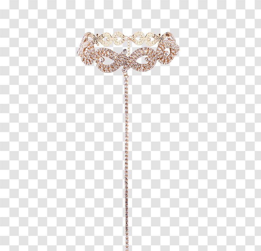 Choker Imitation Gemstones & Rhinestones Necklace Chain Collar - Silver Transparent PNG