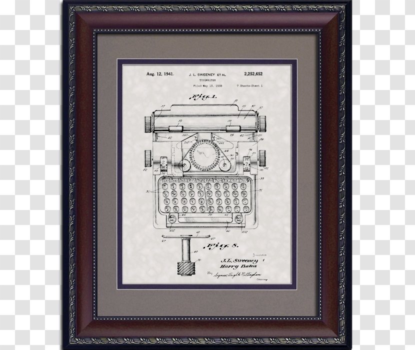 United States Patent And Trademark Office Drawing Toy Picture Frames - Typewriter Transparent PNG