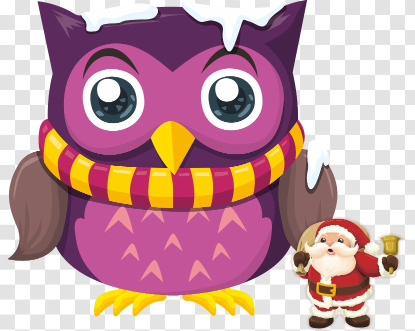 Owl Jigsaw Puzzle Bird Illustration - Vector Cartoon Santa Claus Transparent PNG