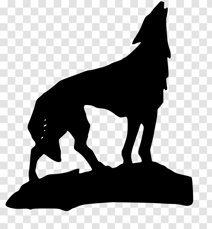 Gray Wolf Coyote Aullido Clip Art - Silhouette - Mean Dog Transparent PNG