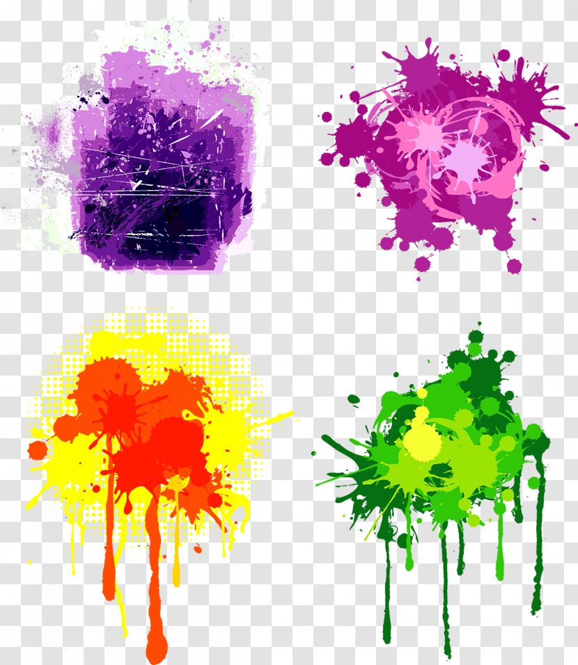 Color Graphic Design Euclidean Vector Art - Paint - Splash Transparent PNG