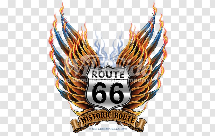U.S. Route 66 Printed T-shirt Firefighter Road - Trip Transparent PNG