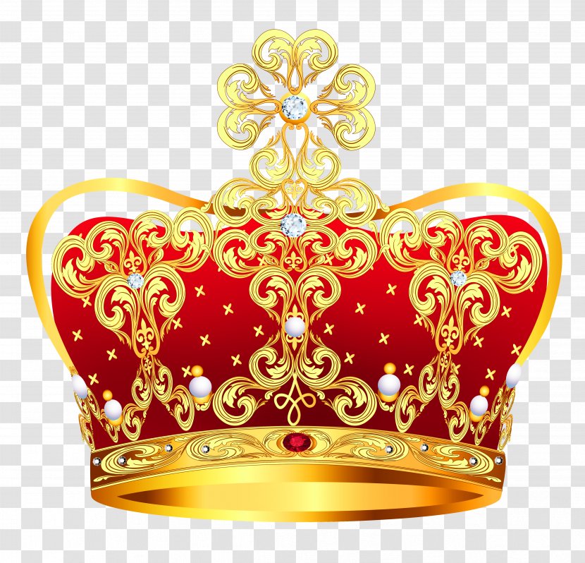 Crown Clip Art - Imperial - Gold And Red With Pearls Clipart Picture Transparent PNG