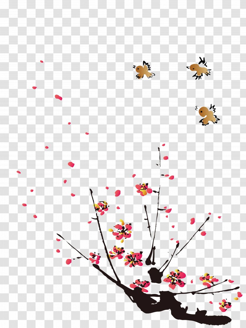 Software - Bird - Plum Flower Transparent PNG