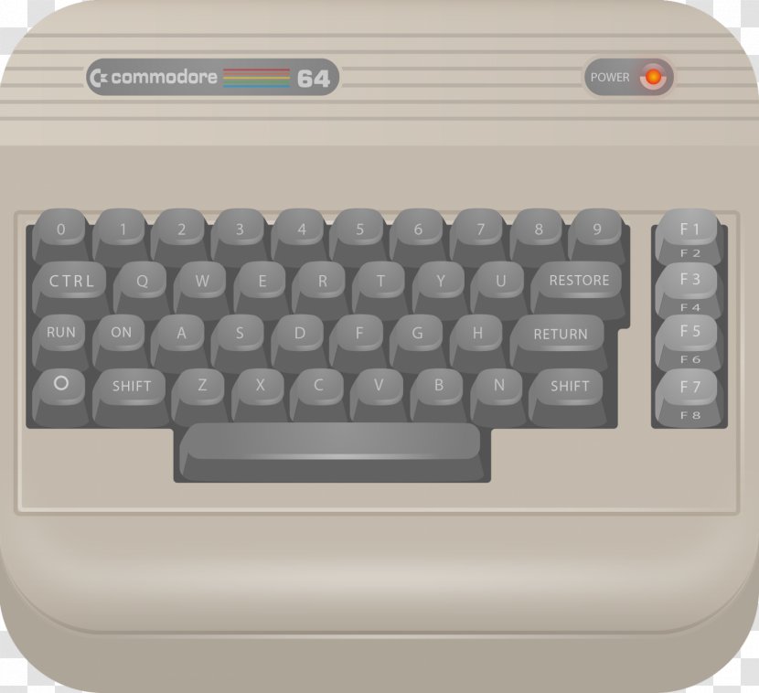 Commodore 64 Computer Keyboard International - Numeric Keypads Transparent PNG