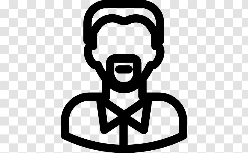 Goatee Man Clip Art - Black And White Transparent PNG
