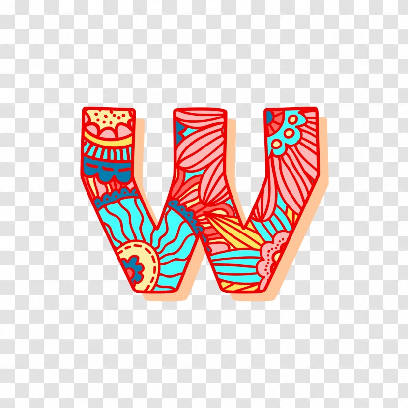 Letter W Computer File - Red - Pattern Transparent PNG