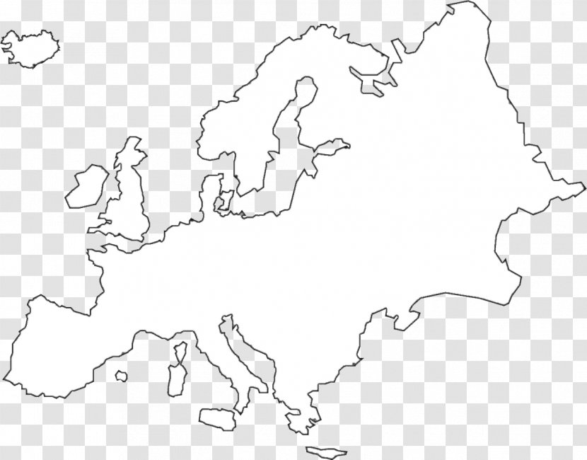 Europe United States Black And White Map Clip Art - Continent Transparent PNG