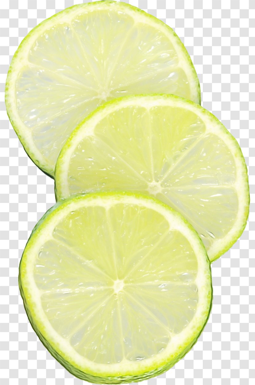 Lime Key Lemon Citrus Persian - Wet Ink - Fruit Yellow Transparent PNG